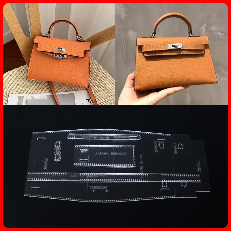 

1 set DIY Leather Handmade Single Shoulder Bag Messenger Handbag acrylic pattern drawing grid pattern template