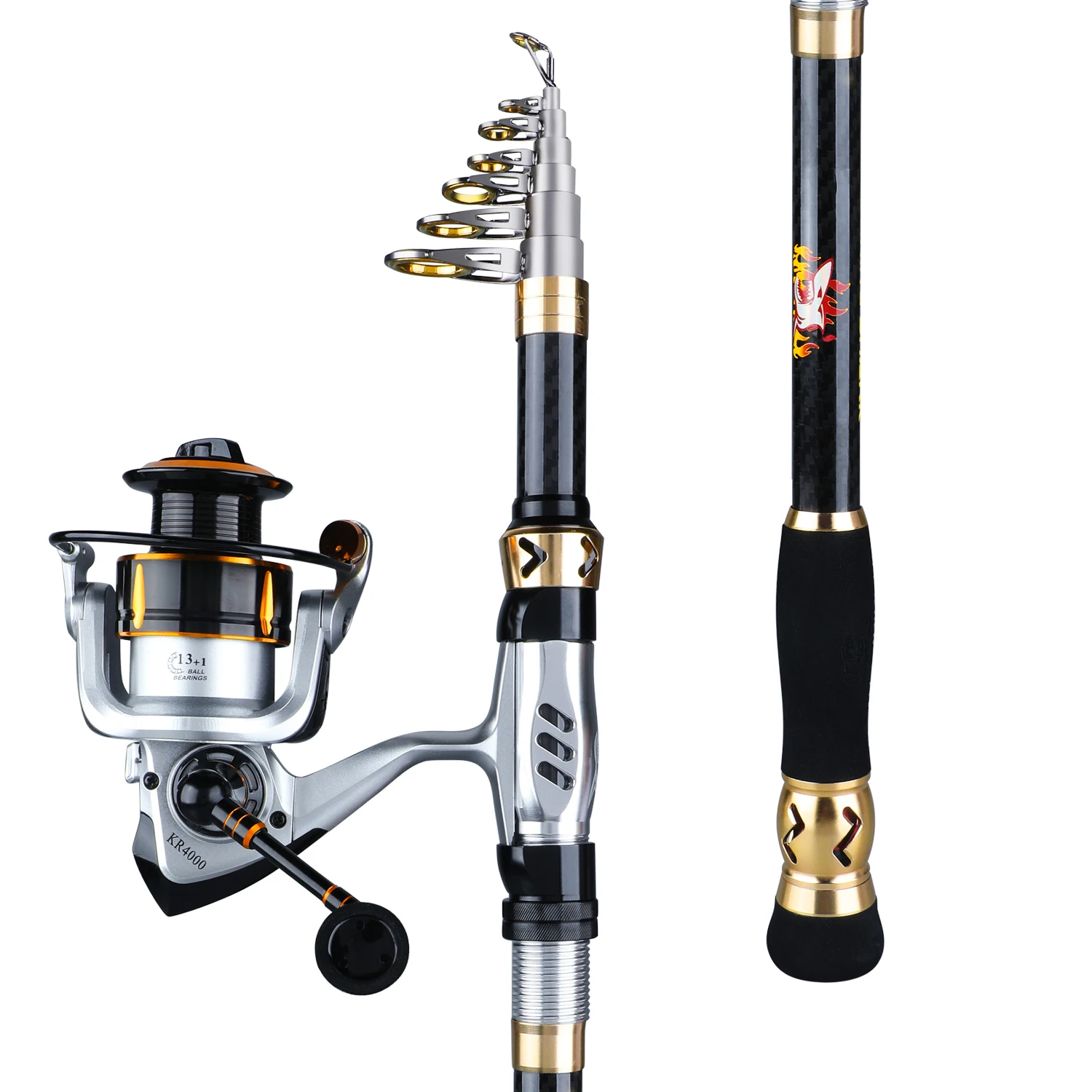 Sougayilang 1,8-3,6 м спиннинговая удочка и Катушка комбинированная Pesca портативная телескопическая удочка и 13+ 1bb набор рыболовных катушек
