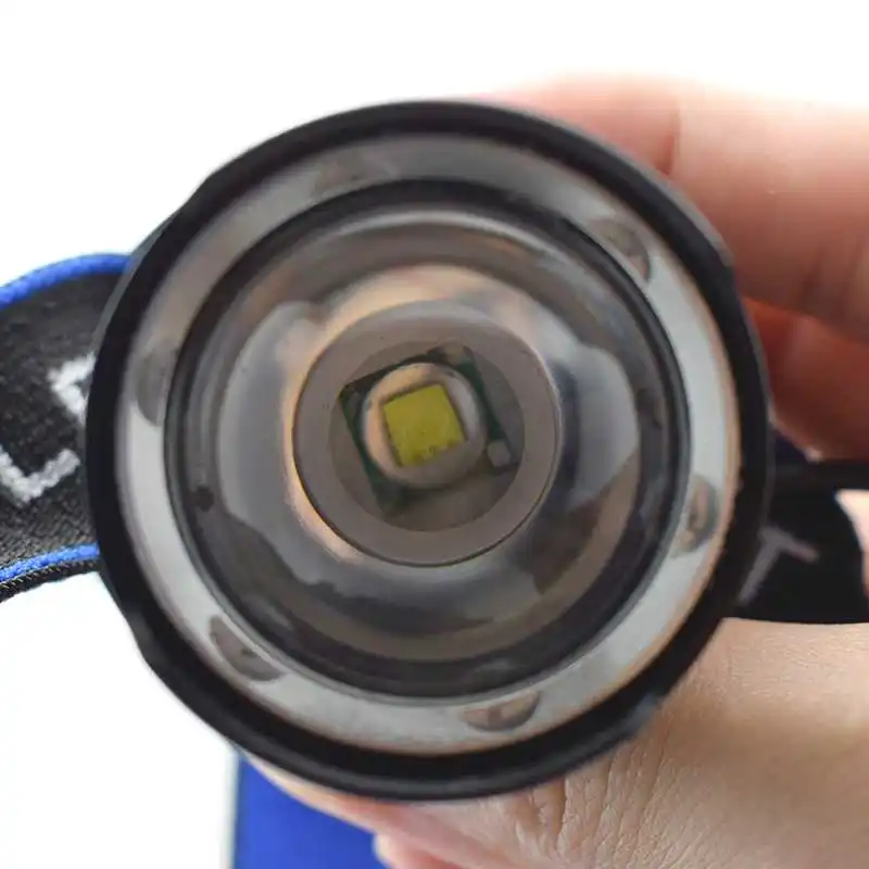 Светодиодный перезаряжаемый налобный фонарь XM L T6 2000 люмен 3 режима с зумом