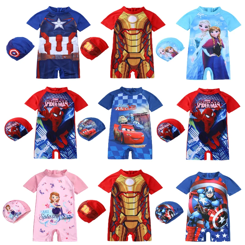 Детский слитный купальник Человек-паук Супергерой Marvel Холодное сердце Анна