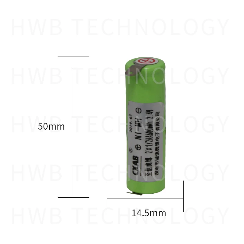 1 шт./лот 2*1/2AA 2,4 V 600mAh бритвенная батарея ni-mh аккумуляторная батарея