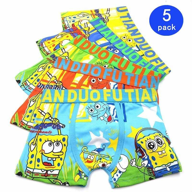 5 шт./лот нижнее белье для мальчиков с героями мультфильмов мягкие дышащие