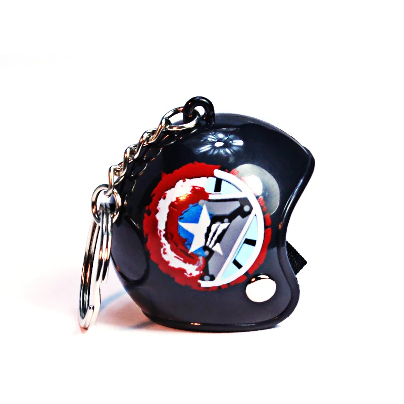 

Helmets Key Chain Motorcycle Safety Helmet Keychain Men Women Cute Key Holder Captain America Trendy Key Ring for Car Purse Bag