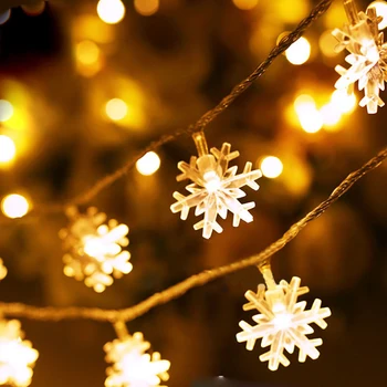 

2/3M 10/20LED Snowflake Star String Light Fairy String Lights Warm White Waterproof Battery Christmas Tree Garland Decor zz76