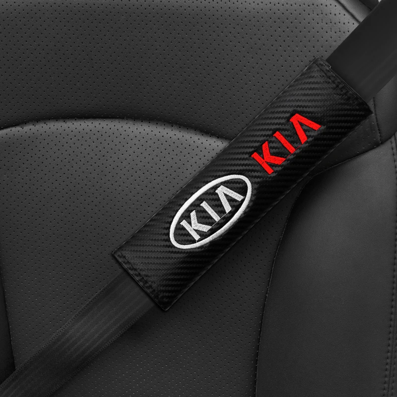 2шт углеродное волокно автомобильный ремень безопасности для KIA Sid Rio KIA Soul Sportage Ceed Sorento Cerato K2 K3 K4 K5 автомобильные аксессуары