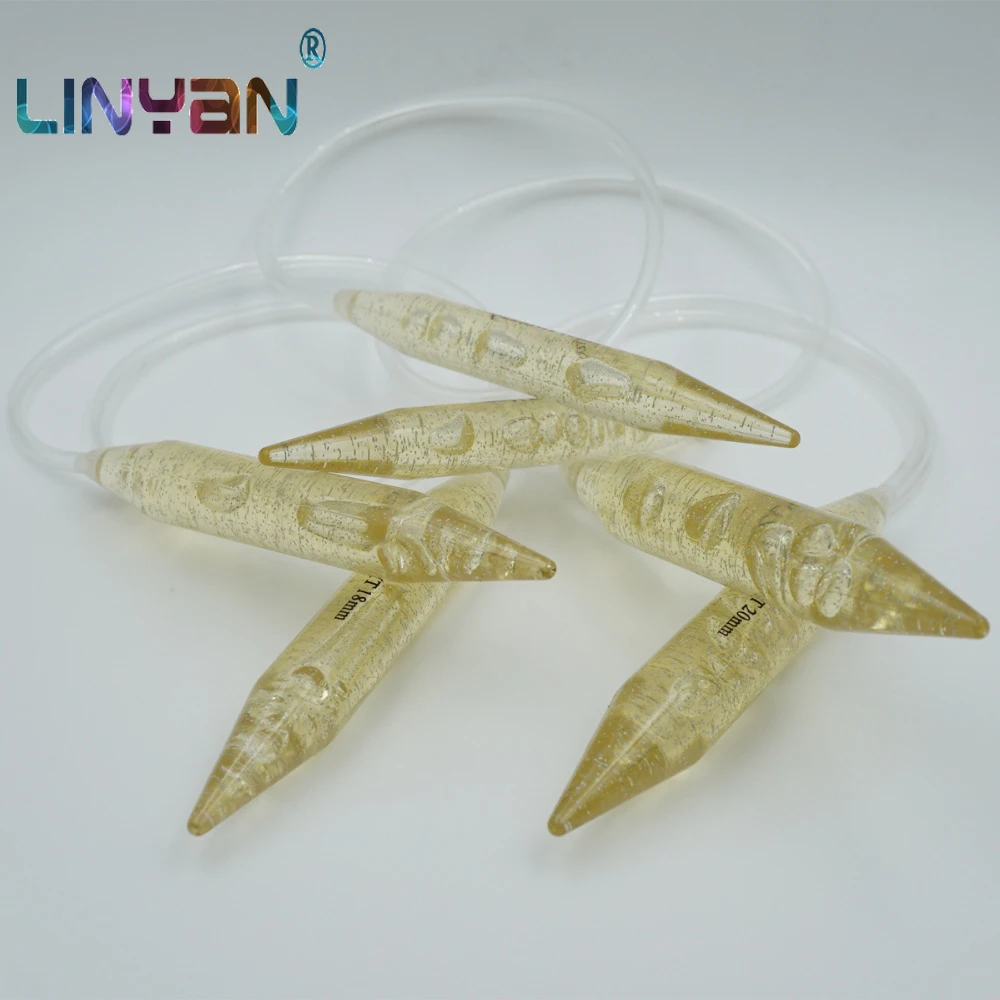 3piecescrystalacrylicAnnularneedlerubberhoseKnittingneedle15mm