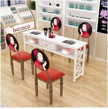 

Net red manicure table and chair set special price economic manicure table single double seat chair simple decoration