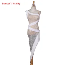 Платье для латинских танцев, женское платье с бахромой на спине, необычное платье для сальсы, танго, румбы, Фламенго, костюмы для латинских танцев