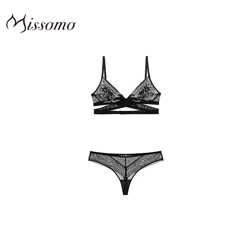 

Missomo Sexy Perspective Lace Cross StrapsStitching Light And Fun Adjustable Underwear
