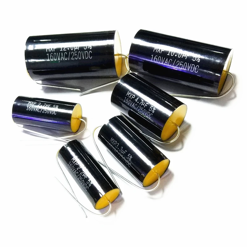 

2pcs 1.5uF-6.8uF 160VAC/250VDC Speaker Frequency Divider Amplifier Crossover Loudspeakers Filter Circuit Non-Polarity Capacitor