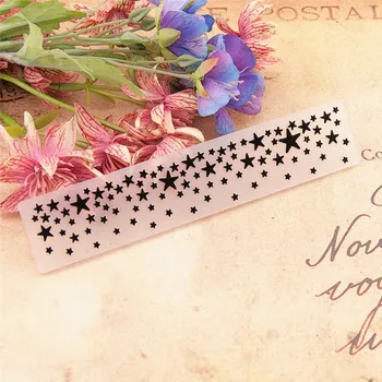 

15x3cm stars rain Embossing folders Plastic Scrapbooking DIY Template Fondant Christmas Cake Photo Album Card Making