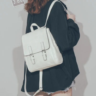 beige DORANMI винтажный кожаный школьный рюкзак женские рюкзаки классические рюкзаки с пряжкой женская сумка на плечо Mochila DJB829 - Цвет: beige