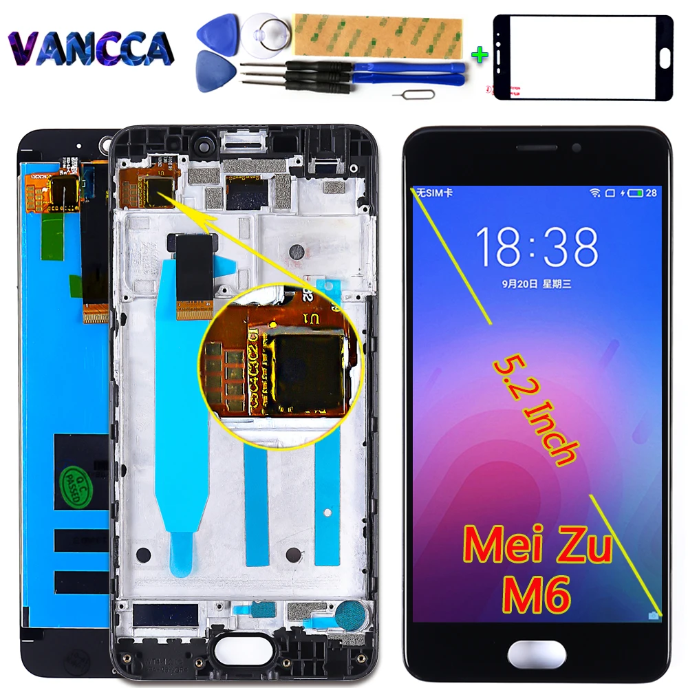 Протестированный ЖК-дисплей для Meizu M6 mini 5,2 дюймов 1280*720 Meilan 6 M711Q кодирующий преобразователь сенсорного экрана в сборе рамка с бесплатными инструментами