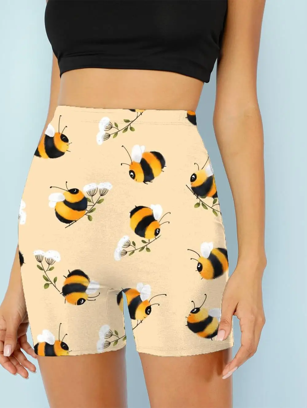 

3d Shorts Bee Shorts Women Animal Short Flower High Waist Lovely Summer Womens Pants