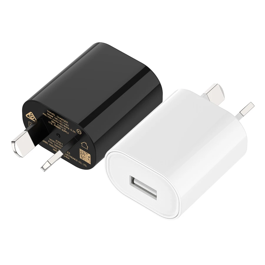 US $981.42 Factory Original Cell Phone Accessories OEM Mini Portable USB Wall Charger Safe AU Plug Universal 5V 1A USB Power Adapter 500pcs