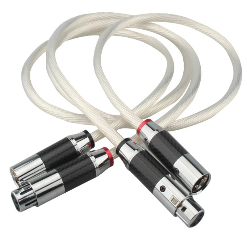 Пара посеребренных кабелей XLR из углеродного волокна разъем HiFi аудио