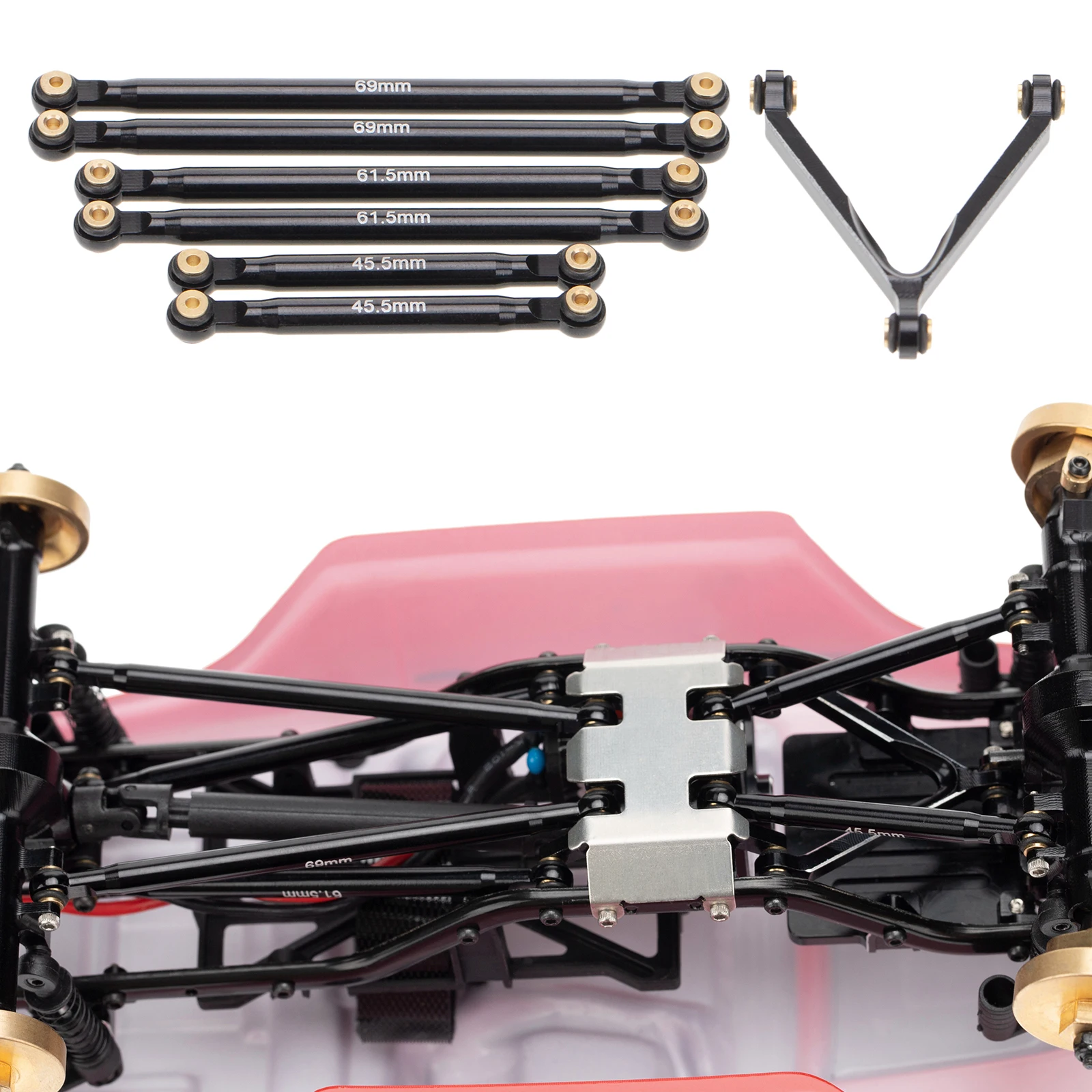 Details about   7x Metal Link Set 133mm Wheelbase for Axial SCX24 AXI00002 Crawler DIY Parts