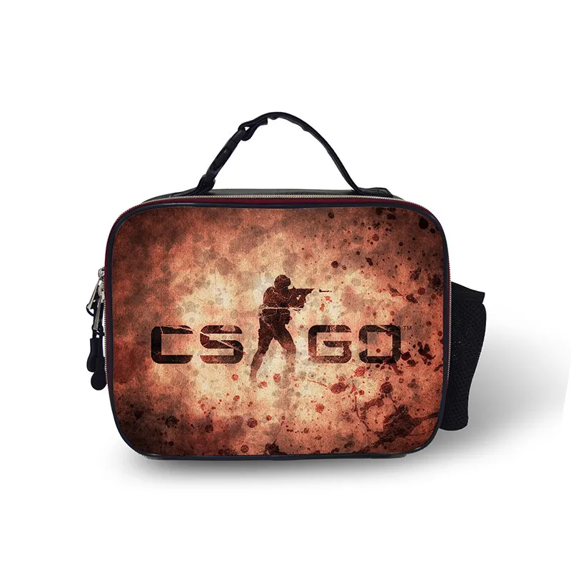

CS Game Theme Leather Lunch Bag Deconstructable Children Meal Bento Box Bag Container