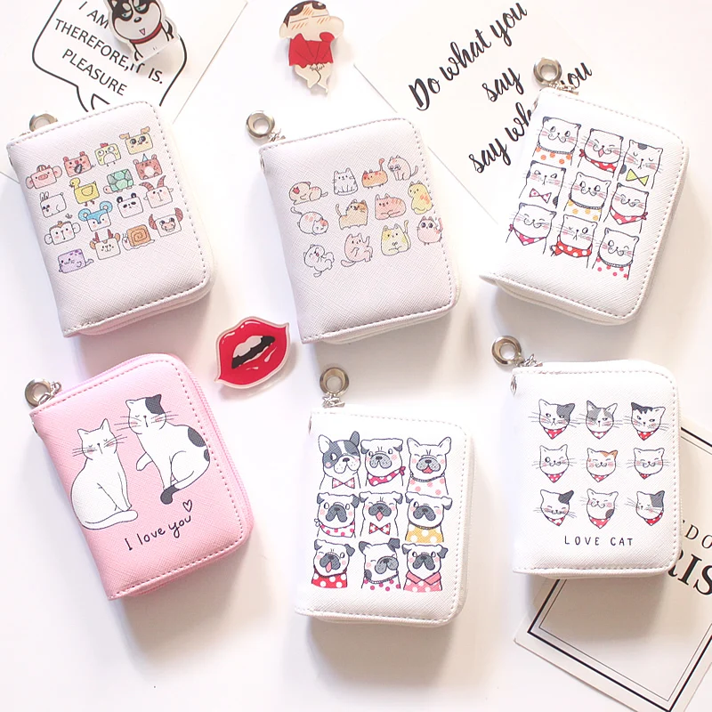

Pet Dog Pattern Women's Fashion Prints Mini Wallets Coin Purse Large Capacity Clutch PU Leather Ladies Card Holder Wallets