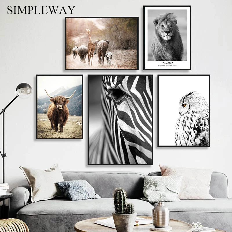 hack Verdorren maatschappij Scandinavische Stijl Poster Koe Leeuw Olifant Animal Canvas Print Wall Art  Nordic Decoratie Foto Schilderij Woonkamer Decor|Schilderij &  Schoonschrift| - AliExpress