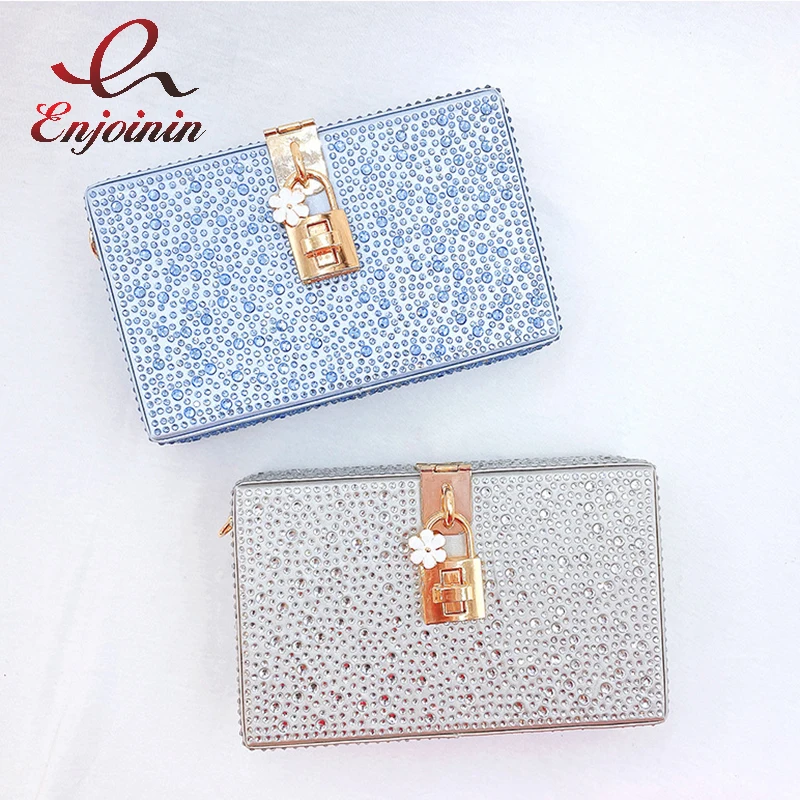 

Luxury Diamond Box Party Clutch Purses and Handbags for Women Chic Wedding Evening Bag Chain Crossbody Bag Female Designer Bag