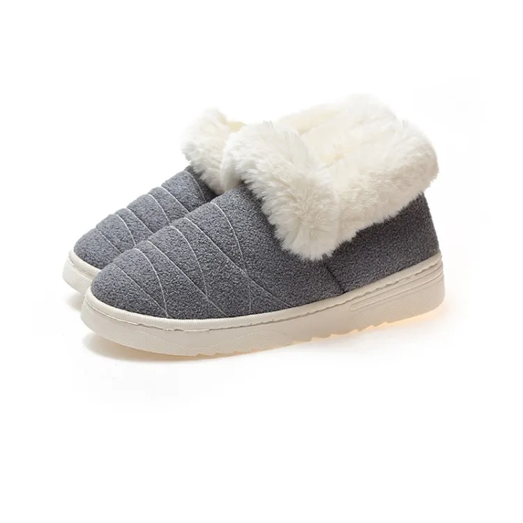07 Gray PXELENA; мужские зимние меховые домашние тапочки; толстые плюшевые теплые хлопковые домашние мягкие удобные мужские тапочки; обувь для влюбленных пар; большие размеры - Цвет: 07 Gray