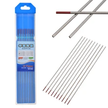 Électrodes en tungstène pour soudage TIG, 2%, 1.6x150mm, WT20 rouge pour soudage de l'acier au carbone, 10 pièces