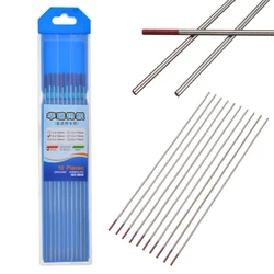 Électrodes en tungstène pour soudage TIG, 2%, 1.6x150mm, WT20 rouge pour soudage de l'acier au carbone, 10 pièces 