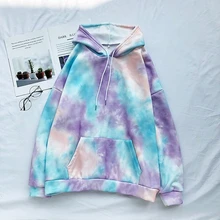 Tie Dye Gradient Loose Casual Hoodie Men Fashion Harajuku Hoody Male Tops Hip Hop Couple Streetwear Unisex Warm Men's sweatshirt