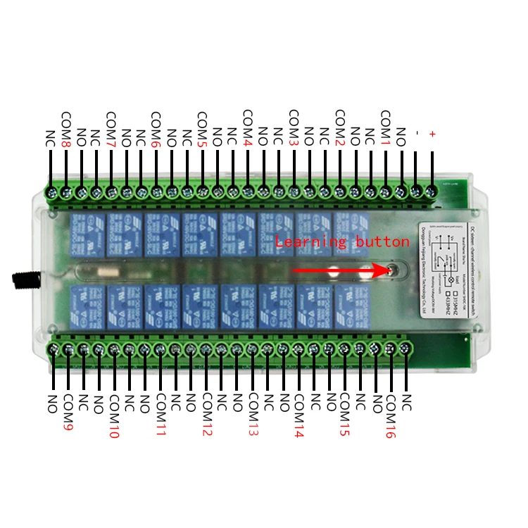 Interruptor de Controle Remoto sem Fio para Luz Placa de Controle do Pwb com Relés 12v Placa de Relé 433mhz rf 16 ch 12v 24v 36v 48v - Image 3