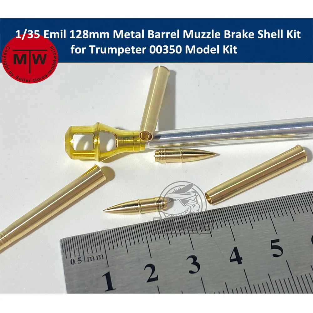 

1/35 Scale Emil 128mm Metal Barrel Muzzle Brake Shell Kit for Trumpeter 00350 Model Kit CYT077