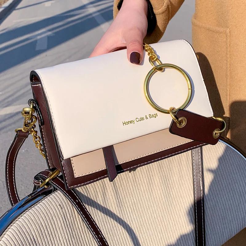 

Женская сумка-мессенджер в стиле пэчворк из искусственной кожи, сумки через плечо контрастных цветов для женщин, женская сумочка высокого качества, женская сумка 2022
