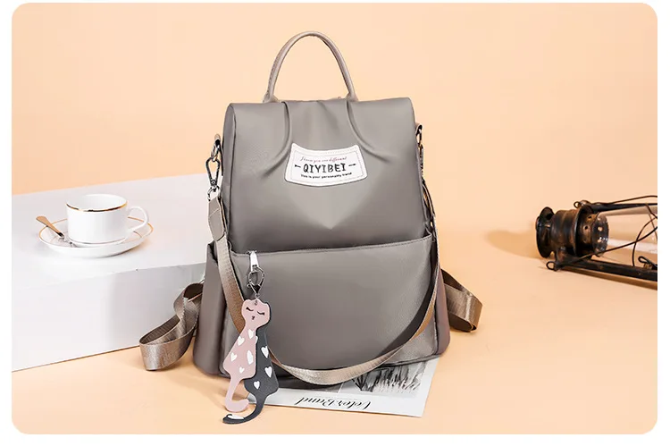 Новая стильная трендовая женская модная сумочка, простая однотонная оксфордская ткань, повседневный универсальный рюкзак для студентов