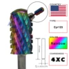 RolinStar 6.6 Large Barrel 4XC Gold Silver Dark Purple Blue Rainbow Rose gold 7 different color nail drill bits milling 6