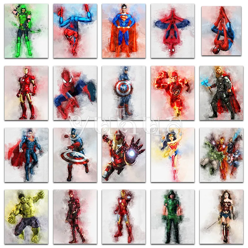 5D бриллиант картина мультфильм DC Marvel супергерой девушка олень Кот полный квадратный алмаз вышивка крестиком Мозаика из круглых бриллиантов
