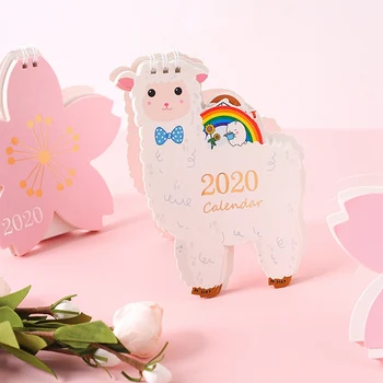 

2020 Cute Unicorn Cat Animals Laser Desk Calendar Cherry Blossom Calendar Daily Schedule Planner
