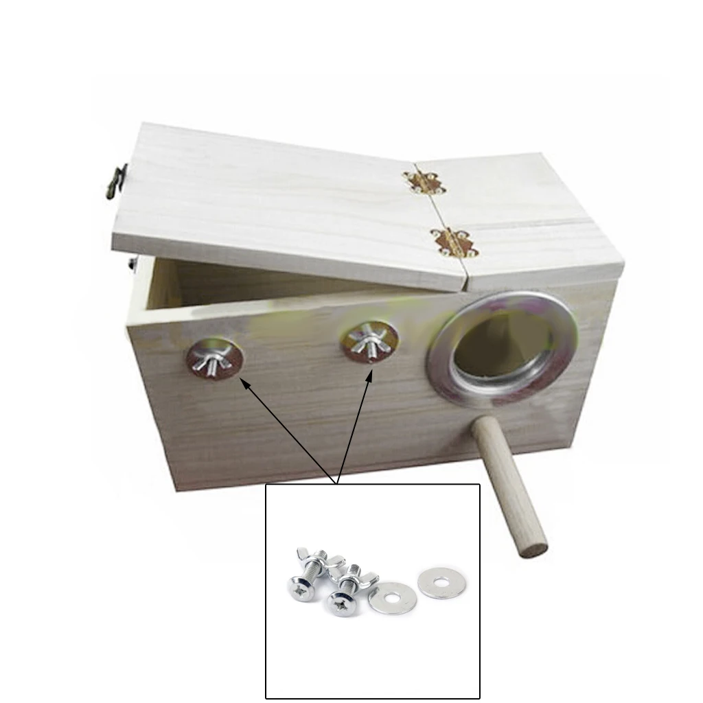 DIY Fitting Screws Nut Kits For Bird House Cages Parrot Breeding Box