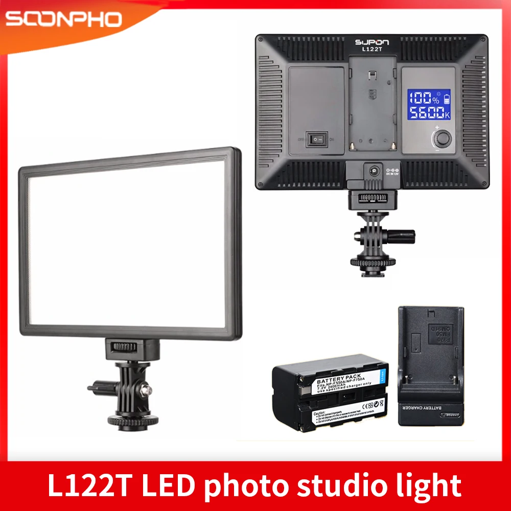 

SUPON L122T LED Video Light On Camera Photo Studio Lighting Hot Shoe LED Vlog Fill Light Lamp for DSLR Camera photography