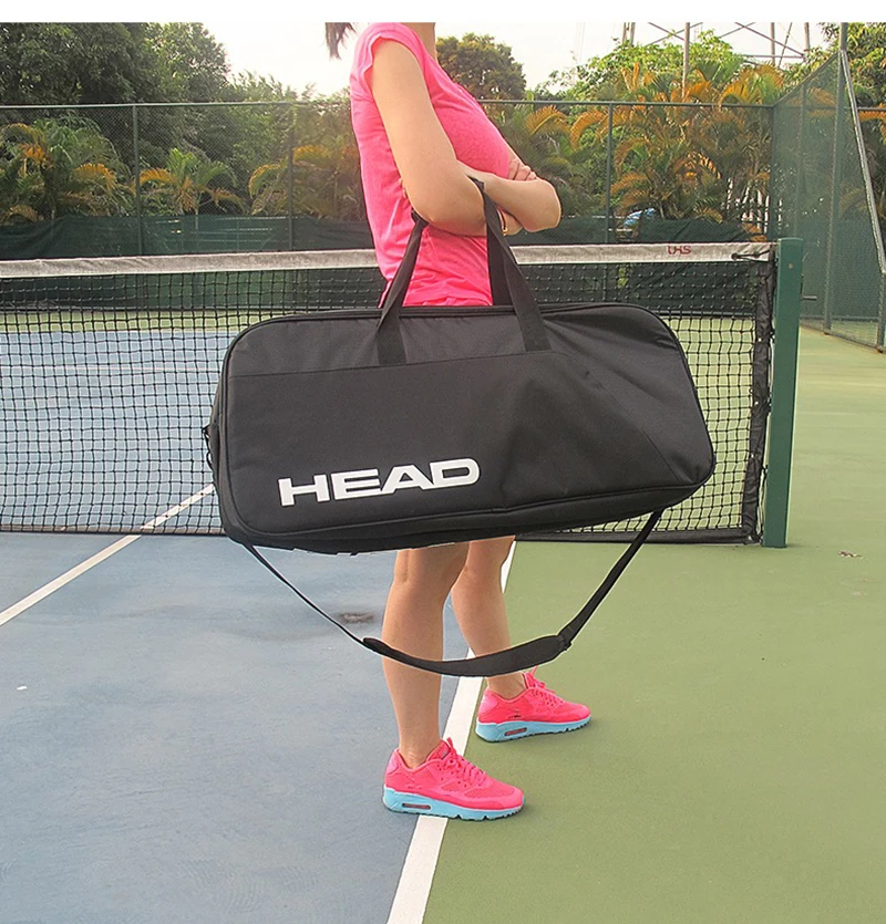 Черная теннисная сумка Max для 6 теннисных ракеток, Мужская теннисная сумка с обувной сумкой, сумка на одно плечо или ручная работа