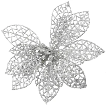 

New 10pcs Christmas decoration 13 cm Christmas ornaments glitter Christmas flower flowers Christmas tree Christmas Wreath wreath