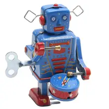 Ретро Заводной металлический ходячий робот игрушка винтажный коллекционный детский подарок