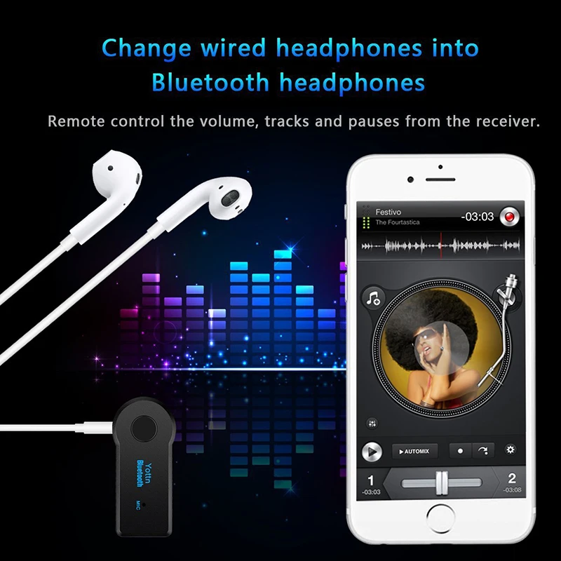 Bluetooth приемник беспроводной передатчик для автомобильной музыки аудио AUX 3,5 мм разъем Bluetooth адаптер для наушников Reciever Handsfree