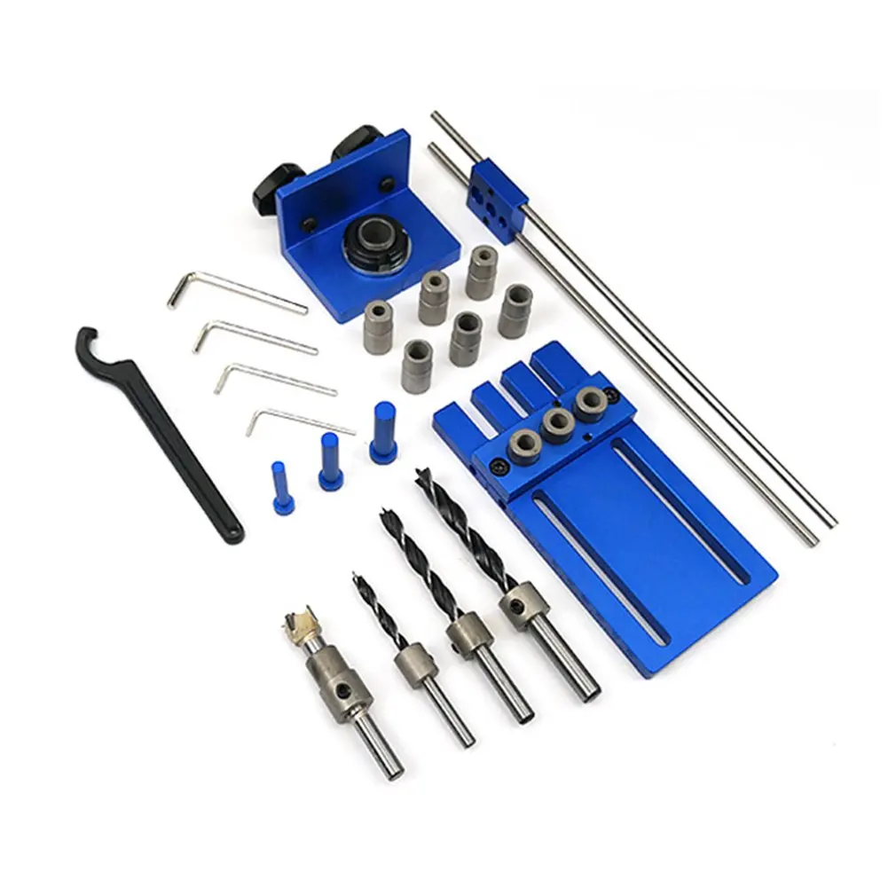 

3 in 1 Woodworking Doweling Jig Kit Woodworking Dowel Puncher 3in1 Hole Opener Positioner Punching Fixture Carpentry Tools
