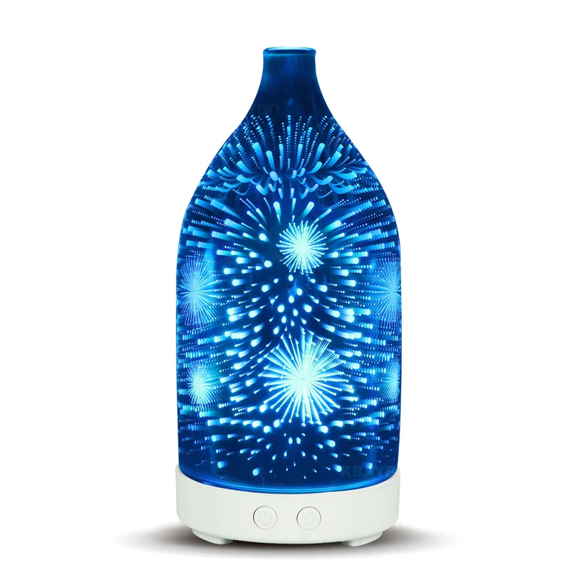 

100ml Air humidifier Creative fireworks 3D Ultrasonic Aroma Essential Diffuser With LED Changing Light Essential Oil Cool Mist