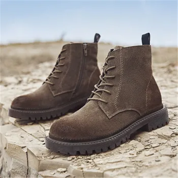 

2020 Fashion Women Ankle Boots Genuine Leather Winter Round head Lace up Women Boots Comfortable Keep warm boots