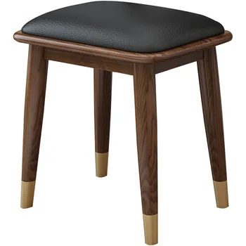

Solid Wood Dressing Stool Soft Bag Makeup Stool Bedroom Modern Minimalist Ins Net Red Stool Nordic Makeup Stool