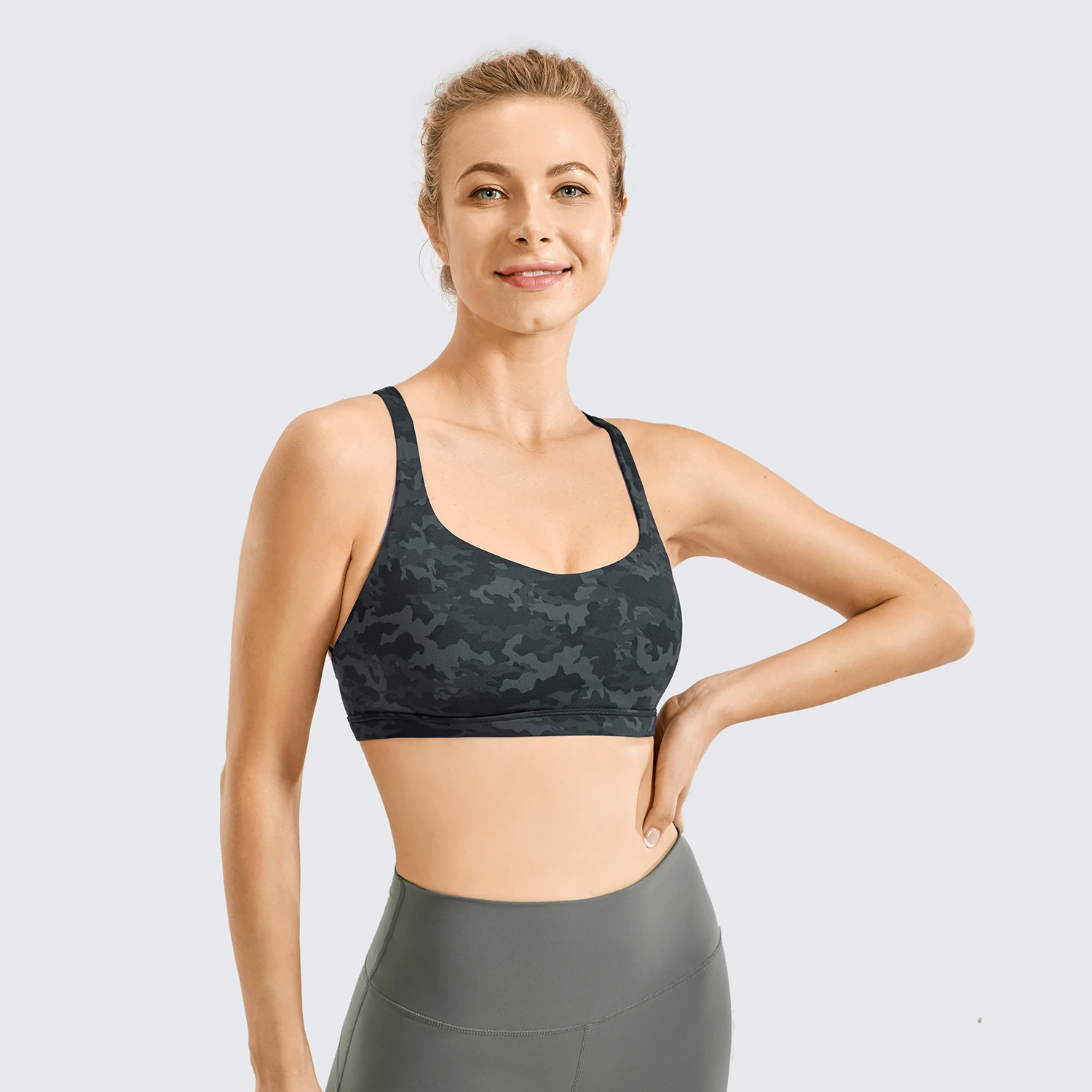 Lululemon Grey Air Support Bra High Support Sports Clip Back Bra Padded