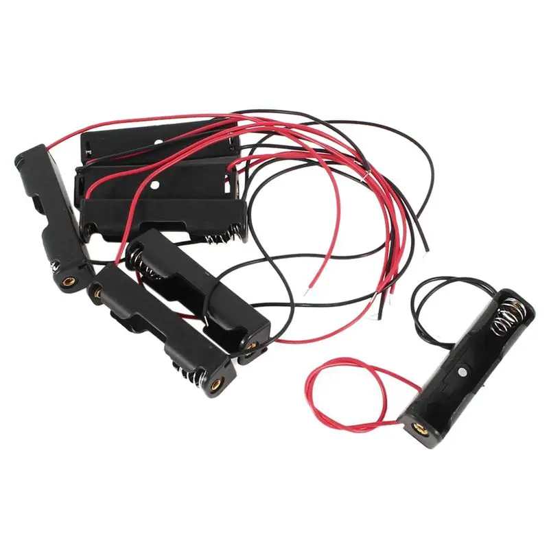 

7 x Black + Red Wires Plastic Holder Box Battery box for 1 x 1.5V AAA battery