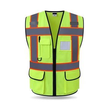

Reflective Vest High Visibility Multi Pocket Safety Gear Outdoor Protector Tank Top Construction Site Outer Wear Cycling Vest