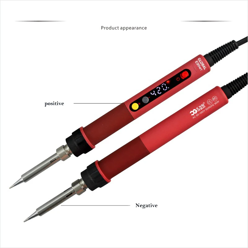 CXG E90W Электрический паяльник 90 Вт ЖК Цифровой регулируемый термостат для сварки